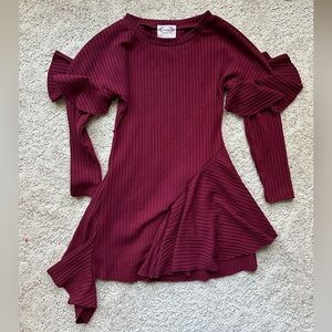 Mia Joy Joyfolie Burgundy Wine red long sleeve dress holiday casual